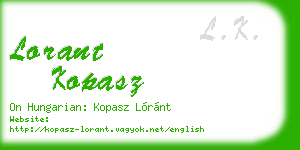 lorant kopasz business card